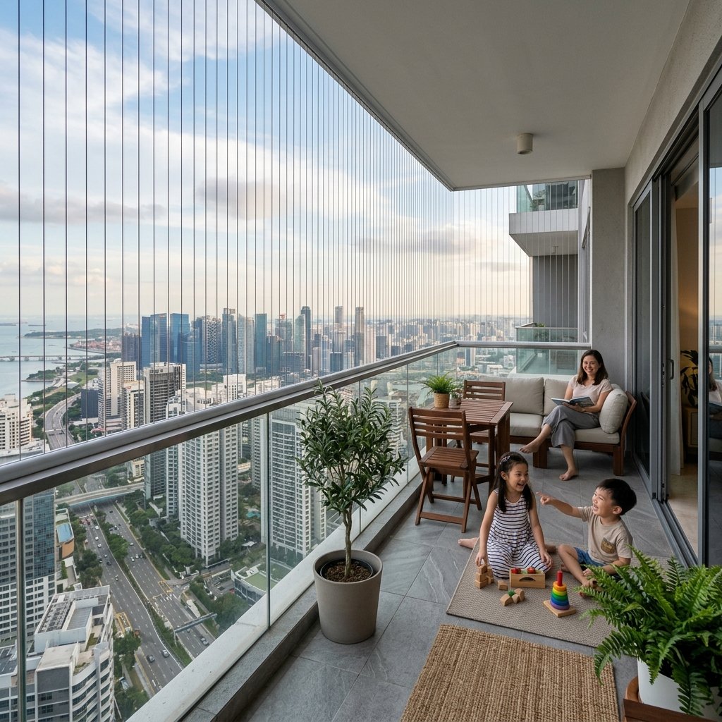 High-rise safety grills